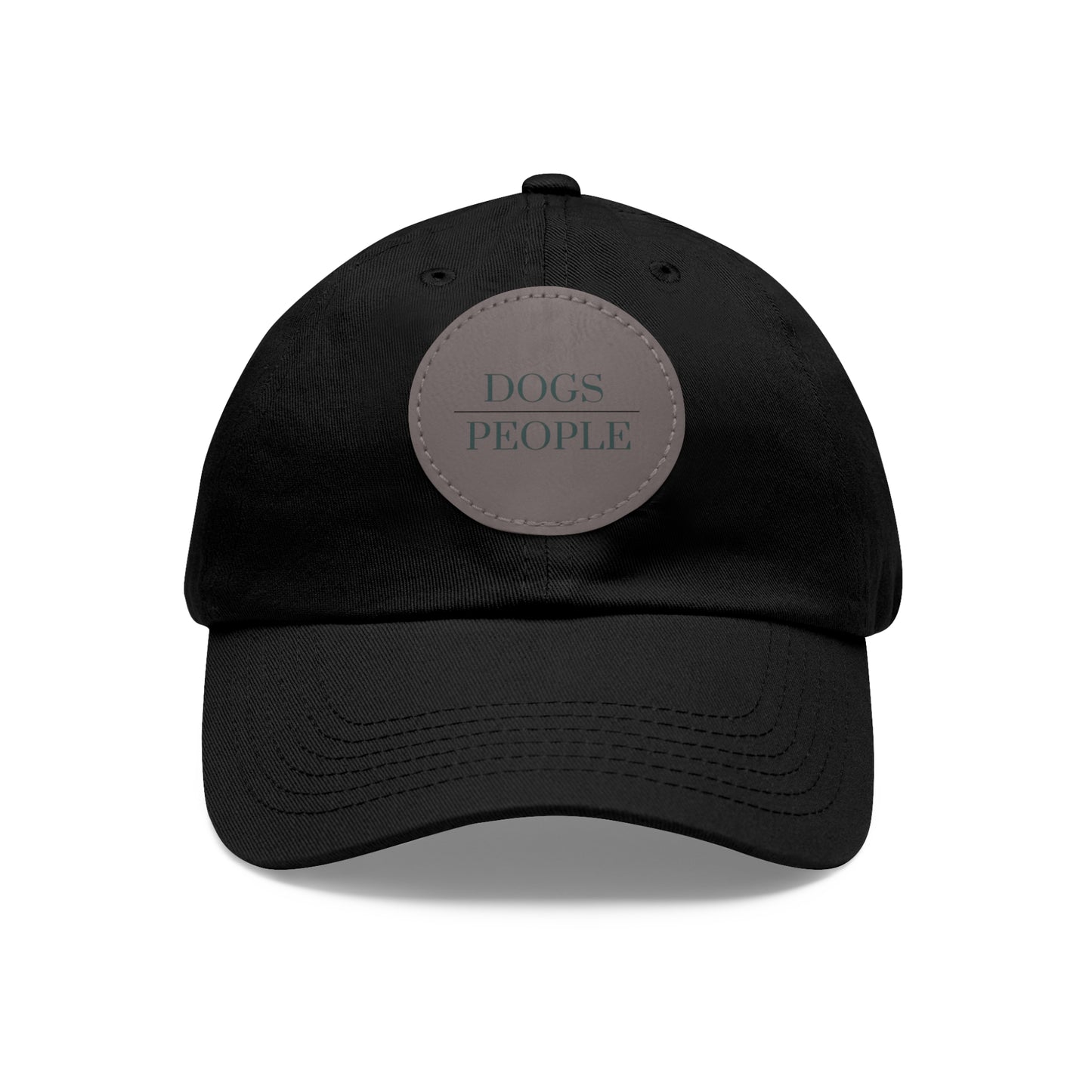 DOGS OVER PEOPLE Dad Hat with Leather Patch (Round)