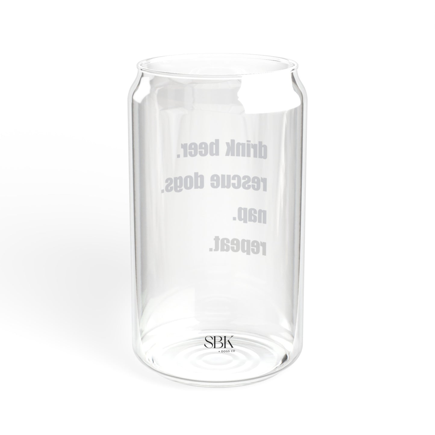 beer. rescue. nap. repeat. Sipper Glass, 16oz