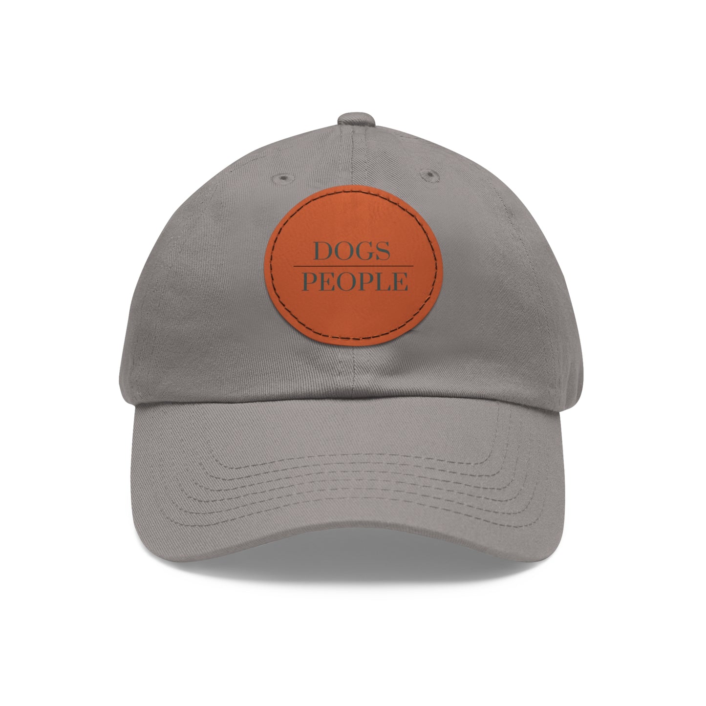 DOGS OVER PEOPLE Dad Hat with Leather Patch (Round)