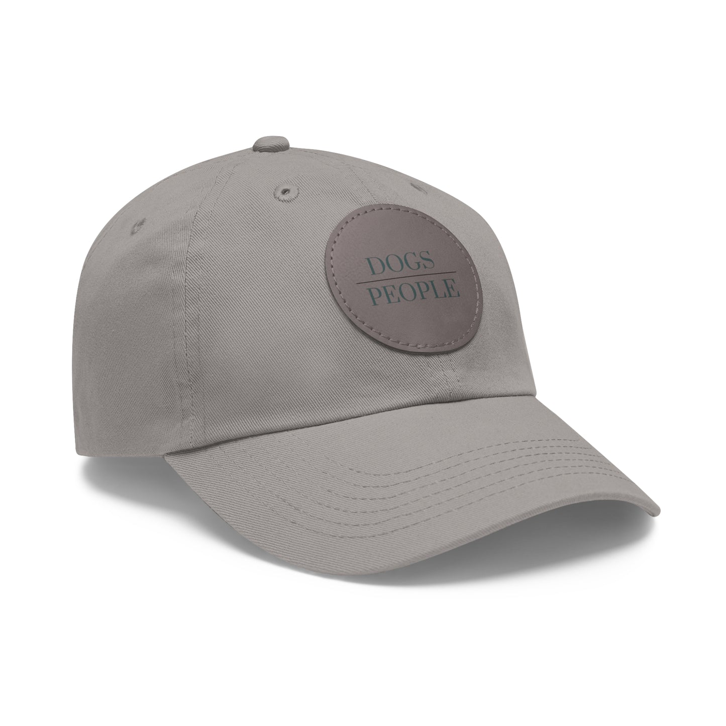 DOGS OVER PEOPLE Dad Hat with Leather Patch (Round)