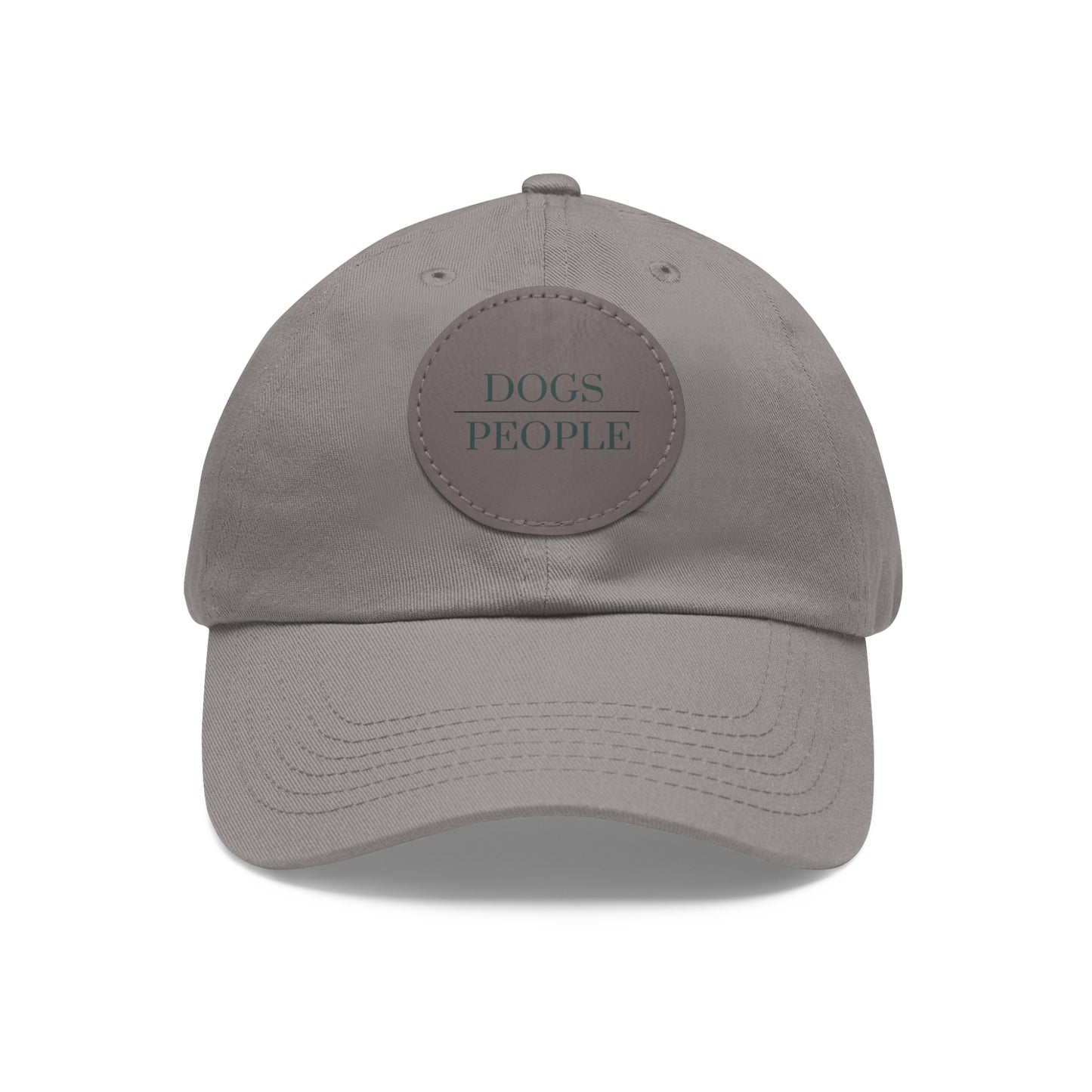 DOGS OVER PEOPLE Dad Hat with Leather Patch (Round)