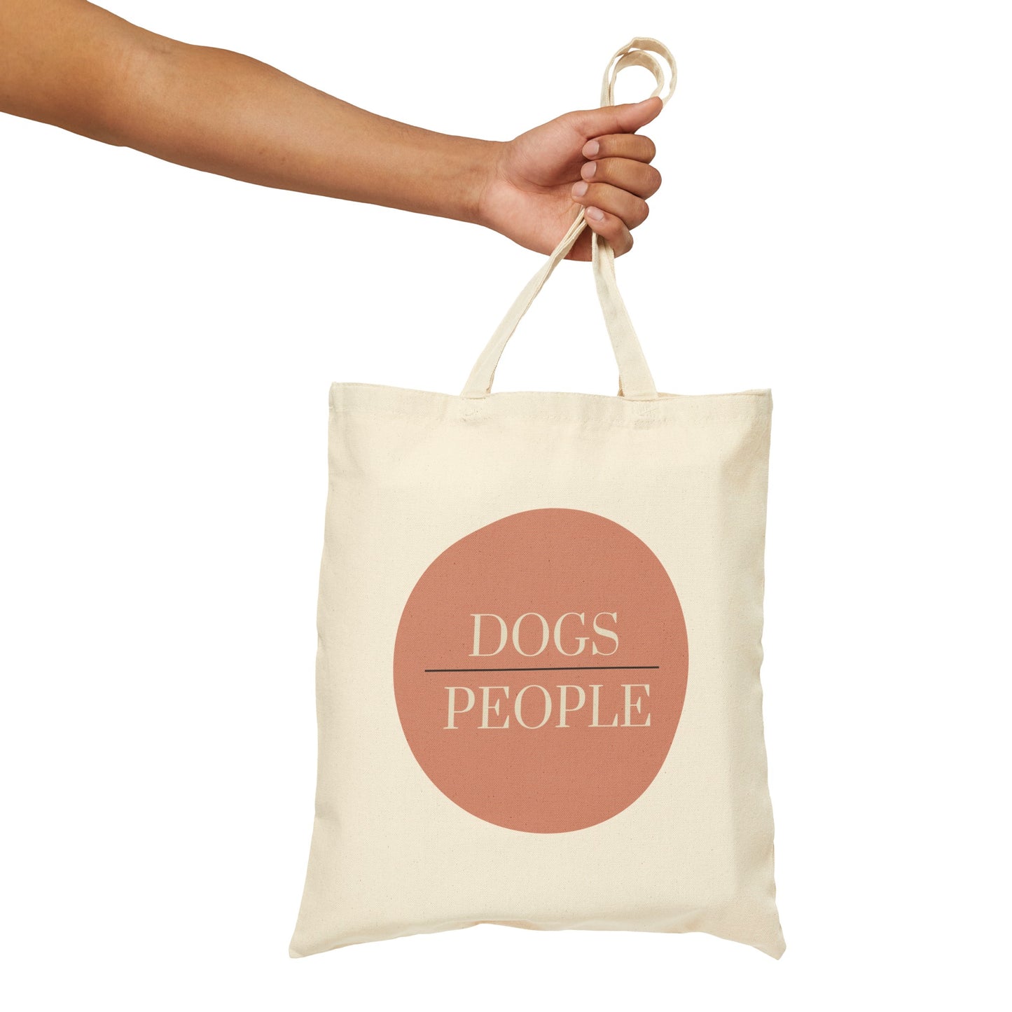 DOGS OVER PEOPLE Cotton Canvas Tote Bag