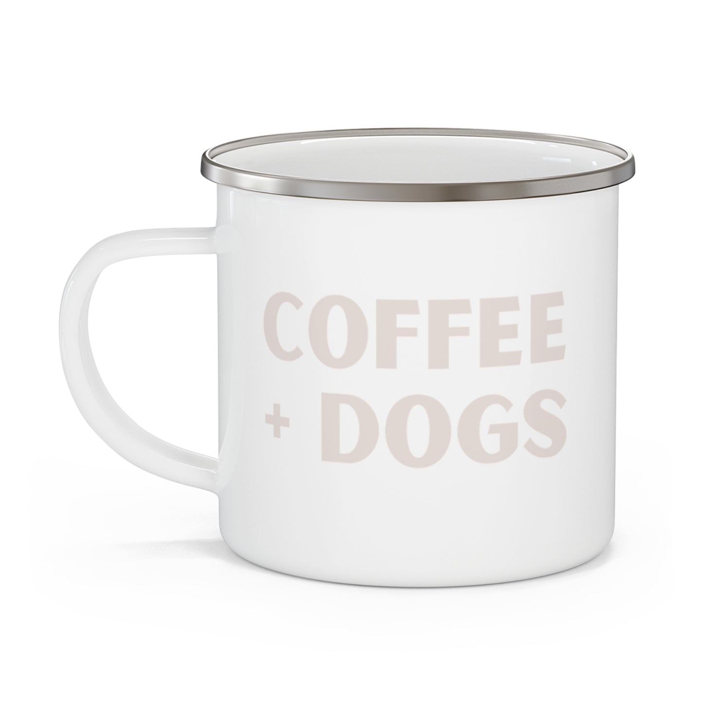 Coffee + Dogs Camping Mug | Pale Pink