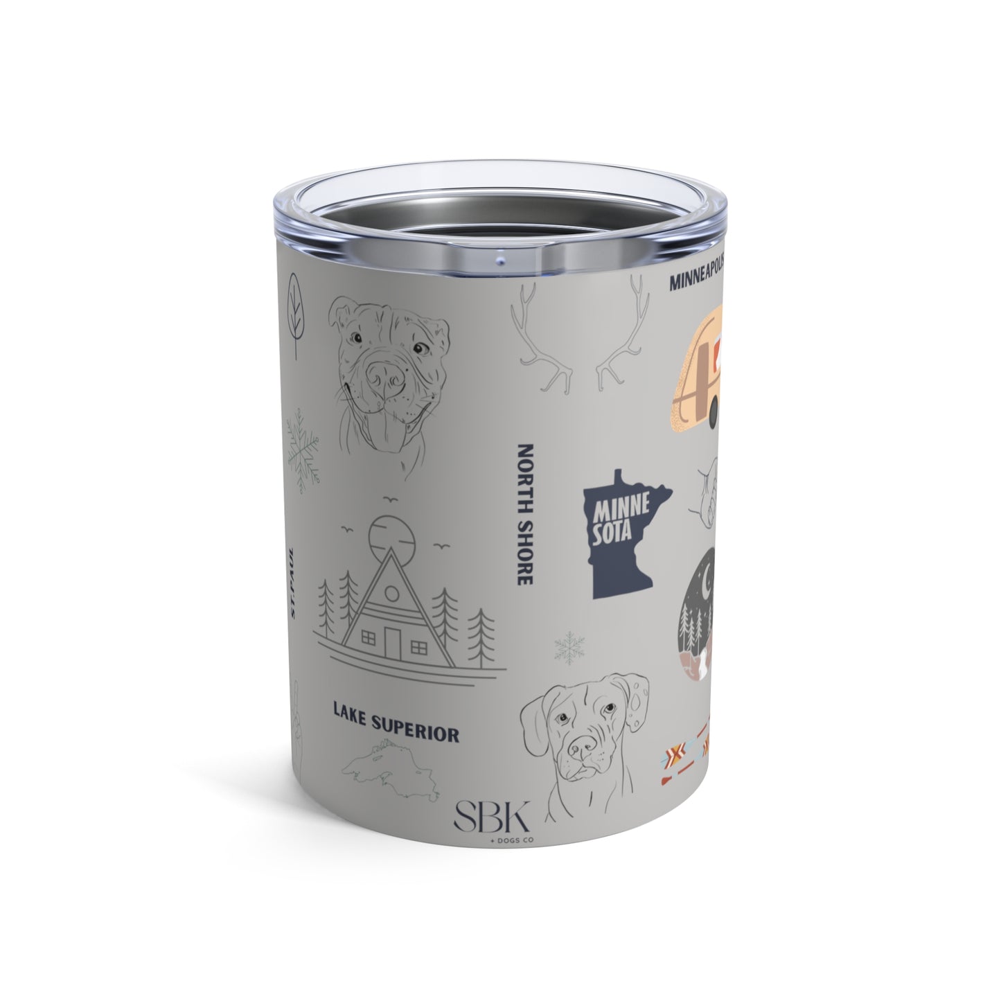 MN Love + Dogs Gray Tumbler